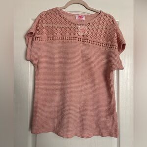 Pink Lace Knit Top